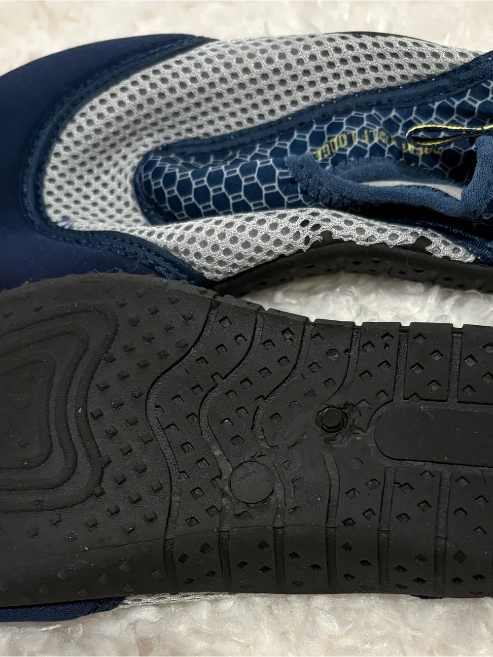 Kids Navy and Gray Water Shoes with Yellow Accent